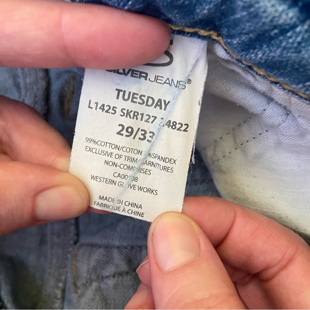 Silver Tuesday Jeans Light Blue Flare Denim altered - Picture 4 of 13